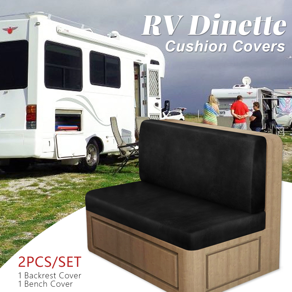 molasofa Leather Like RV Dinette Cushion Covers, RV Booth Seat Cover Stretchable Camper Cushion Couch Covers Washable Slipcovers for Camper Car Bench