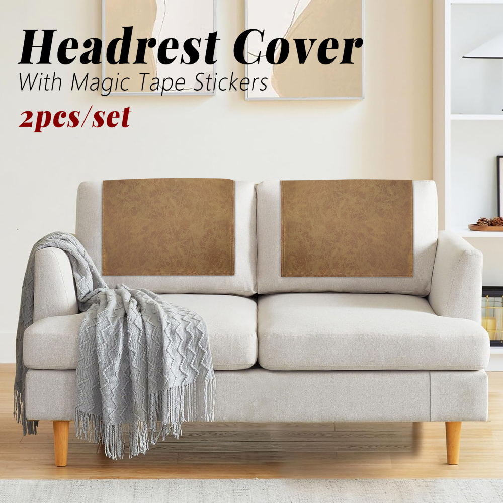 molasofa Non-Slip Faux Leather Headrest Protector for Recliner Chair, Headrest Cover for Furniture Slipcovers - Vinyl Head Protector - Theater Seat Cover for Home & Office