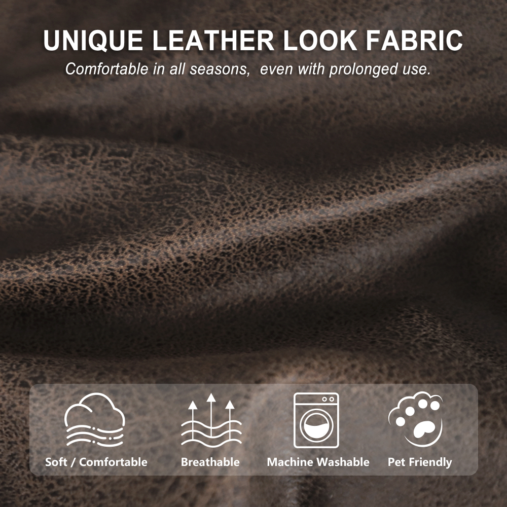 molasofa Recliner Sofa Covers - Leather Like Recliner Sofa 3 Seater Recliner Couch Covers for 3 Cushion Couch 8 Pieces Washable Stretch Reclining Sofa Slipcovers