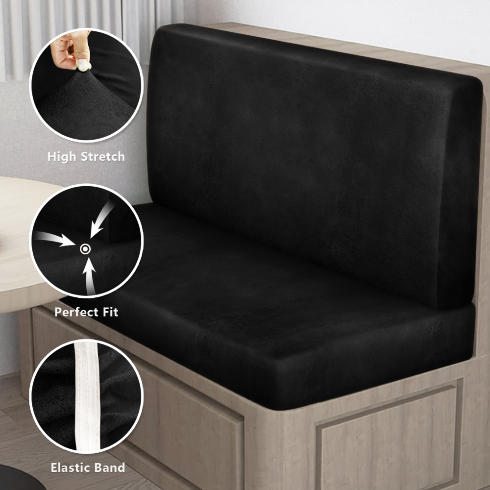 molasofa Leather Like RV Dinette Cushion Covers, RV Booth Seat Cover Stretchable Camper Cushion Couch Covers Washable Slipcovers for Camper Car Bench