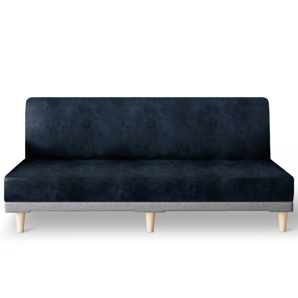 molasofa Leather Like Stretch Futon Slipcover Armless Futon Bed Sofa Cover Furniture Protector with Elastic Bottom, Soft and Washable Futon Cover for Sofa Bed Stay in Place(1)