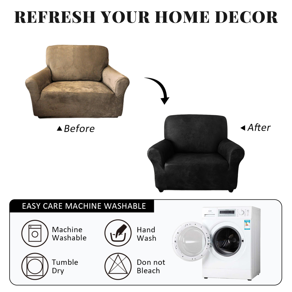molasofa Oversized Loveseat Cover for Home Décor, Soft Leather-Like Spandex Love seat Cover, Non-Slip 1-Piece Couch Cover for Dogs, Cats, and Kids