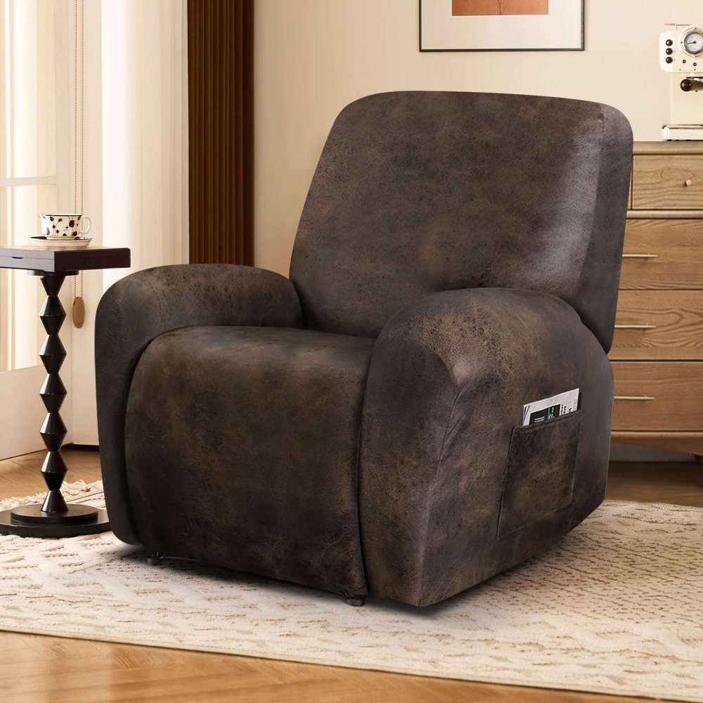 molasofa Leather Like Oversized Recliner Chair Covers, Extra Large Big Man 4 Pieces Lazy Boy Recliner Cover for Wide Recliner Chair for Pets Kids Washable