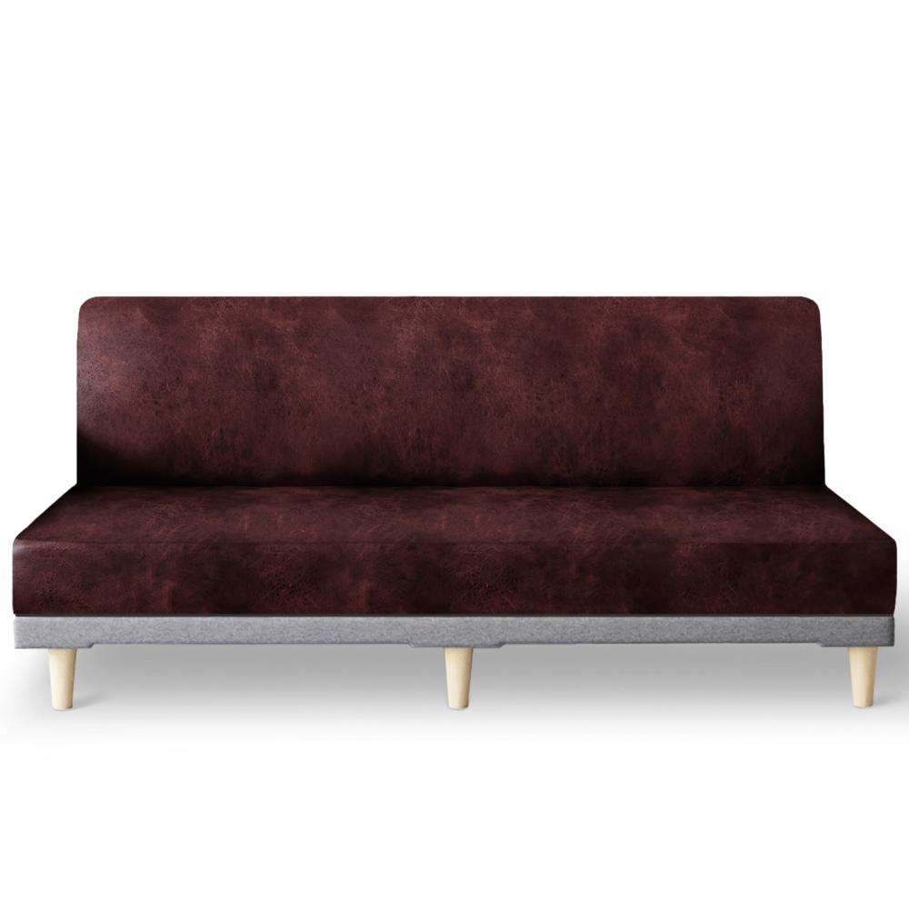 molasofa Leather Like Stretch Futon Slipcover Armless Futon Bed Sofa Cover Furniture Protector with Elastic Bottom, Soft and Washable Futon Cover for Sofa Bed Stay in Place(1)