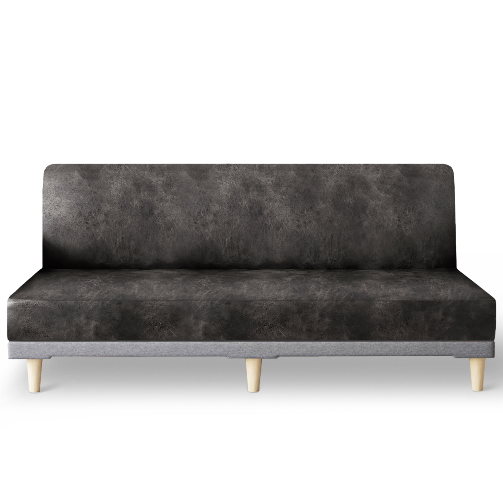 molasofa Leather Like Stretch Futon Slipcover Armless Futon Bed Sofa Cover Furniture Protector with Elastic Bottom, Soft and Washable Futon Cover for Sofa Bed Stay in Place(1)