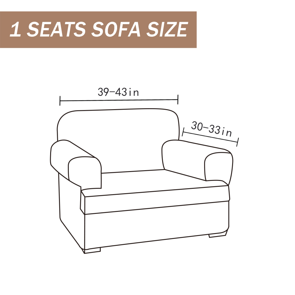 molasofa T Cushion Chair Slipcover with 1 Individual T Cushion Shape Seat Cover for Home Décor, 2 Pieces Stretchable, Washable, Non-Pilling, Non-Slip Chair Cover (Armchair,Ivory)