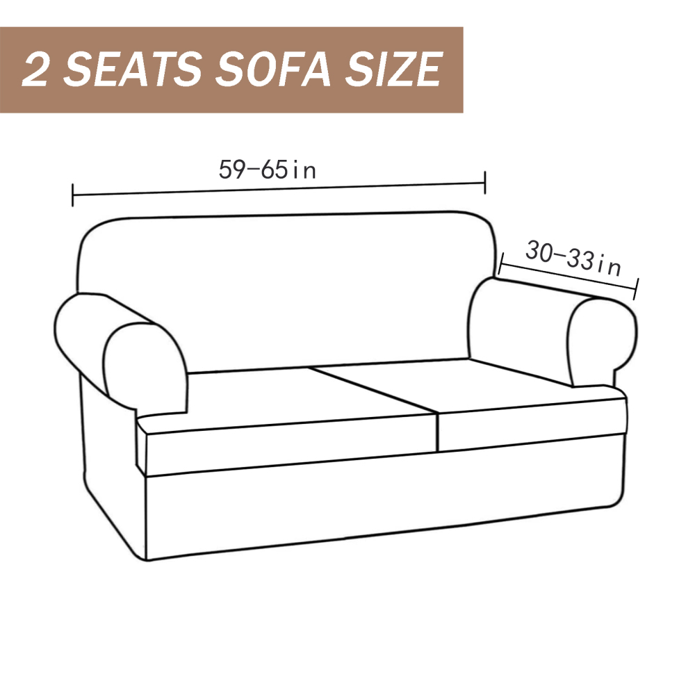 molasofa T Cushion Loveseat Slipcover with 2 Individual T Cushion Shape Seat Covers for Home Décor, 3 Pieces Stretchable, Washable, Non-Pilling, Non-Slip Loveseat Covers (Loveseat,Ivory)