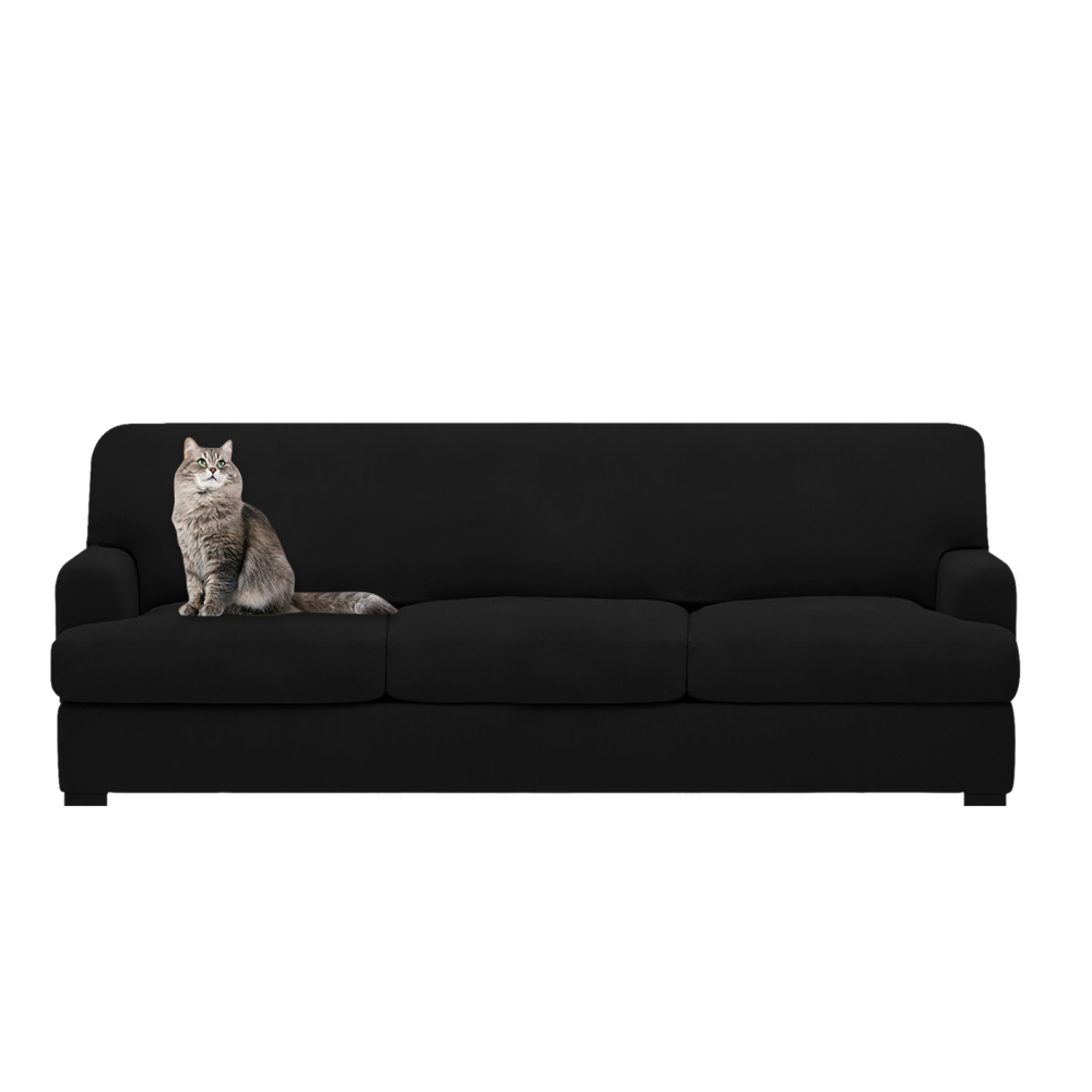 molasofa T Cushion Sofa Slipcovers with 3 Individual T Cushion Shape Seat Covers for Home Décor, 4 Pieces Stretchable, Washable, Non-Pilling, Non-Slip T Cushion Slipcover (Sofa, White)(