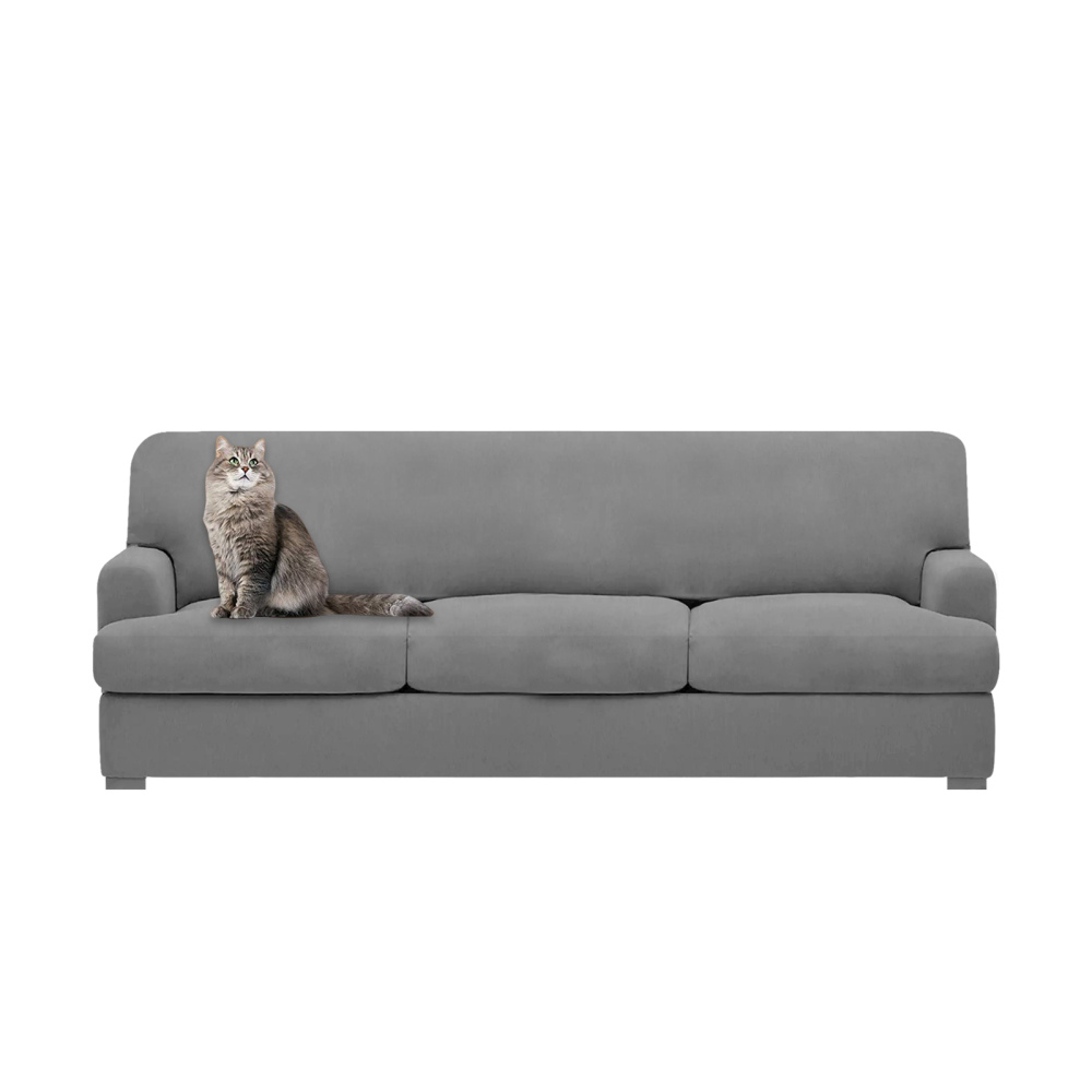 molasofa T Cushion Sofa Slipcovers with 3 Individual T Cushion Shape Seat Covers for Home Décor, 4 Pieces Stretchable, Washable, Non-Pilling, Non-Slip T Cushion Slipcover