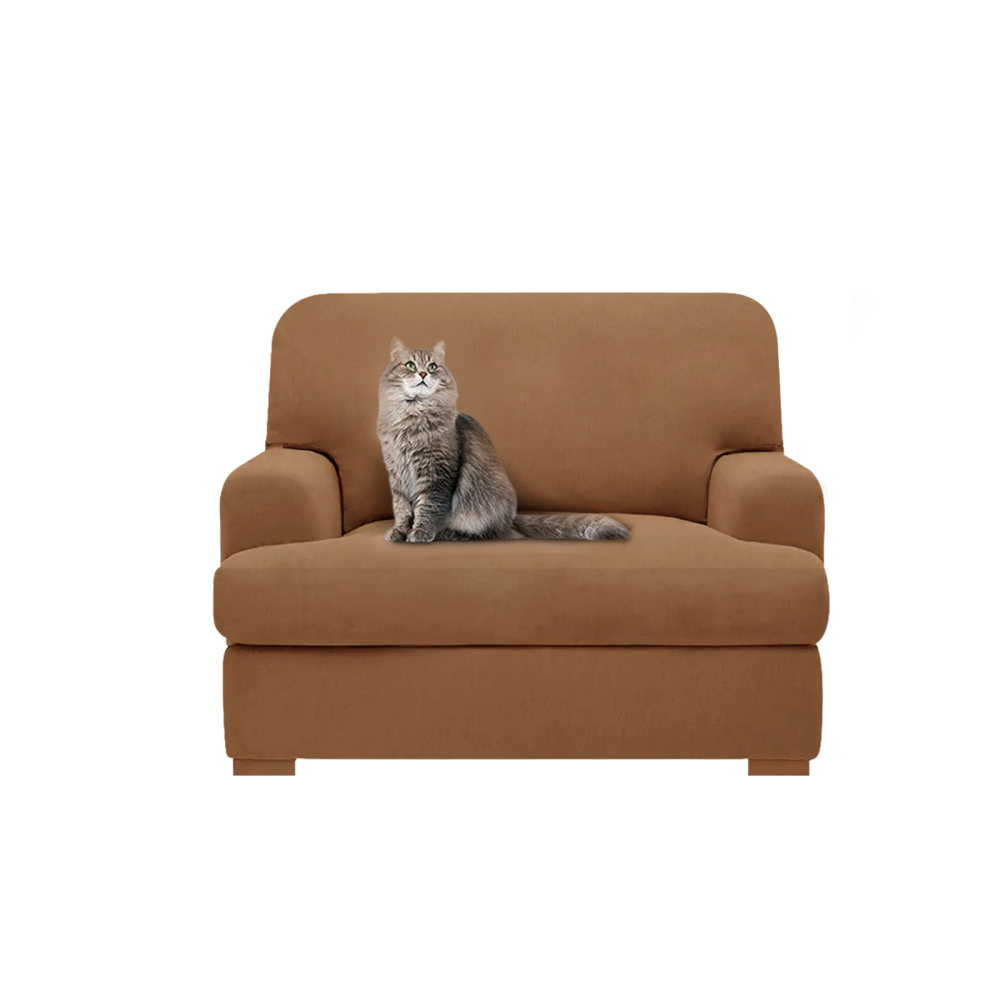 molasofa T Cushion Chair Slipcover with 1 Individual T Cushion Shape Seat Cover for Home Décor, 2 Pieces Stretchable, Washable, Non-Pilling, Non-Slip Chair Cover (Armchair,Ivory)