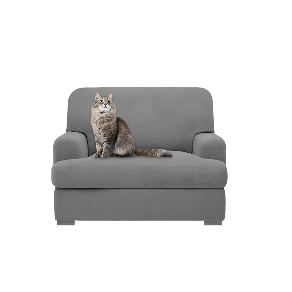 molasofa T Cushion Chair Slipcover with 1 Individual T Cushion Shape Seat Cover for Home Décor, 2 Pieces Stretchable, Washable, Non-Pilling, Non-Slip Chair Cover (Armchair,Ivory)
