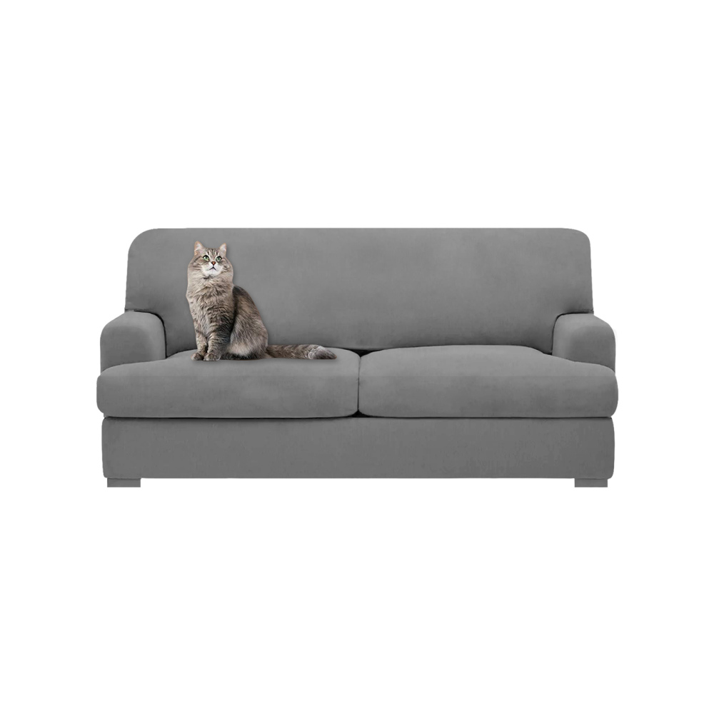 molasofa T Cushion Loveseat Slipcover with 2 Individual T Cushion Shape Seat Covers for Home Décor, 3 Pieces Stretchable, Washable, Non-Pilling, Non-Slip Loveseat Covers (Loveseat,Ivory)