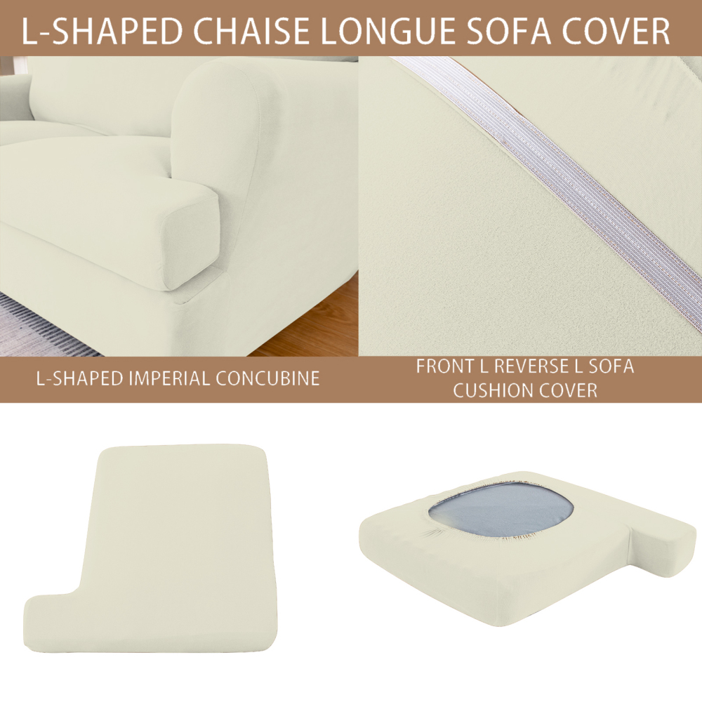 molasofa T Cushion Sofa Slipcovers with 3 Individual T Cushion Shape Seat Covers for Home Décor, 4 Pieces Stretchable, Washable, Non-Pilling, Non-Slip T Cushion Slipcover (Sofa, White)(