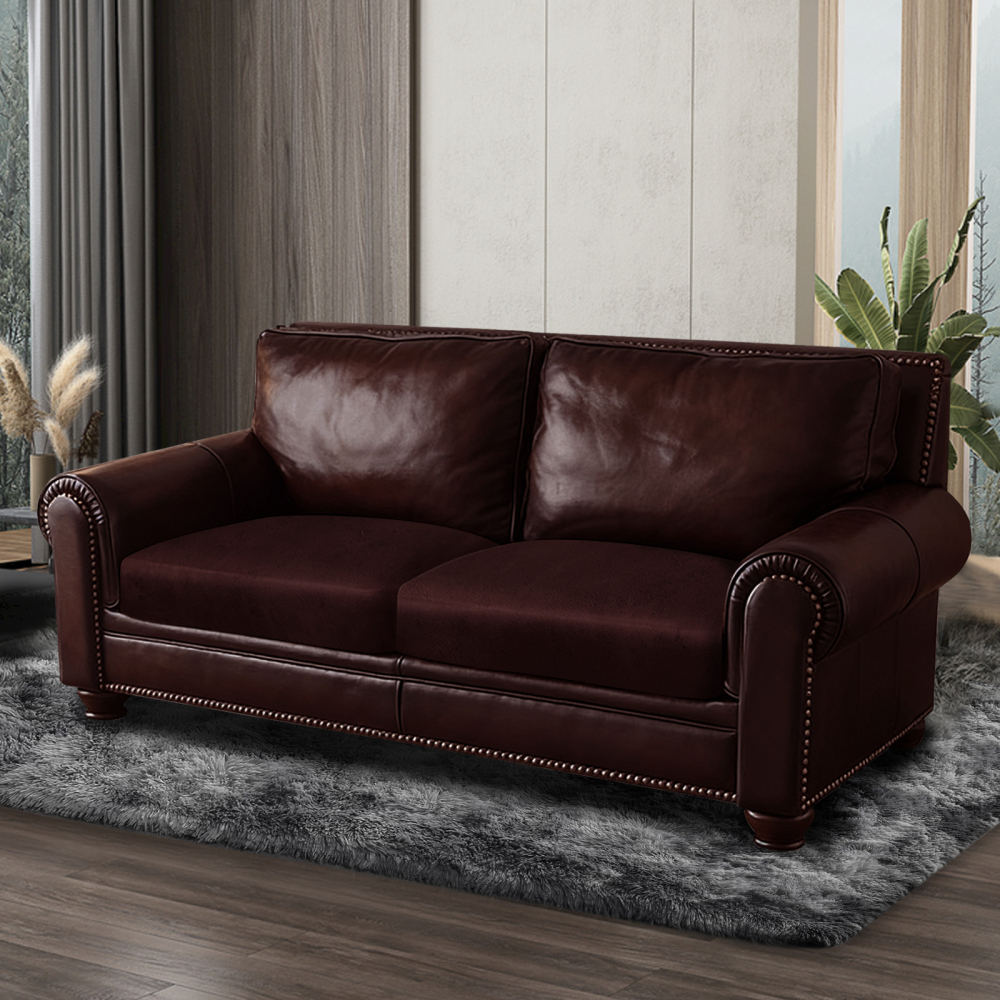 molasofa Leather Look CouchCushion Covers, Stretch SofaCushion Covers for SectionalArmchair LoveseatProtector,Replacement SeatCushion Slipcovers, MachineWashable(2 Cushion Loveseat,Brown)