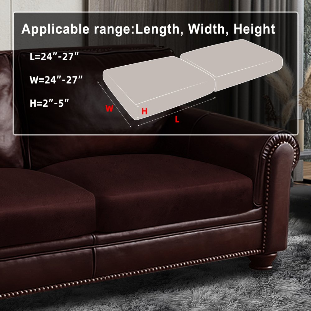 molasofa Leather Look CouchCushion Covers, Stretch SofaCushion Covers for SectionalArmchair LoveseatProtector,Replacement SeatCushion Slipcovers, MachineWashable(2 Cushion Loveseat,Brown)