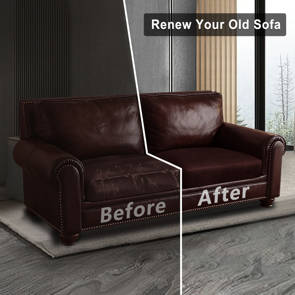 molasofa Leather Look CouchCushion Covers, Stretch SofaCushion Covers for SectionalArmchair LoveseatProtector,Replacement SeatCushion Slipcovers, MachineWashable(2 Cushion Loveseat,Brown)