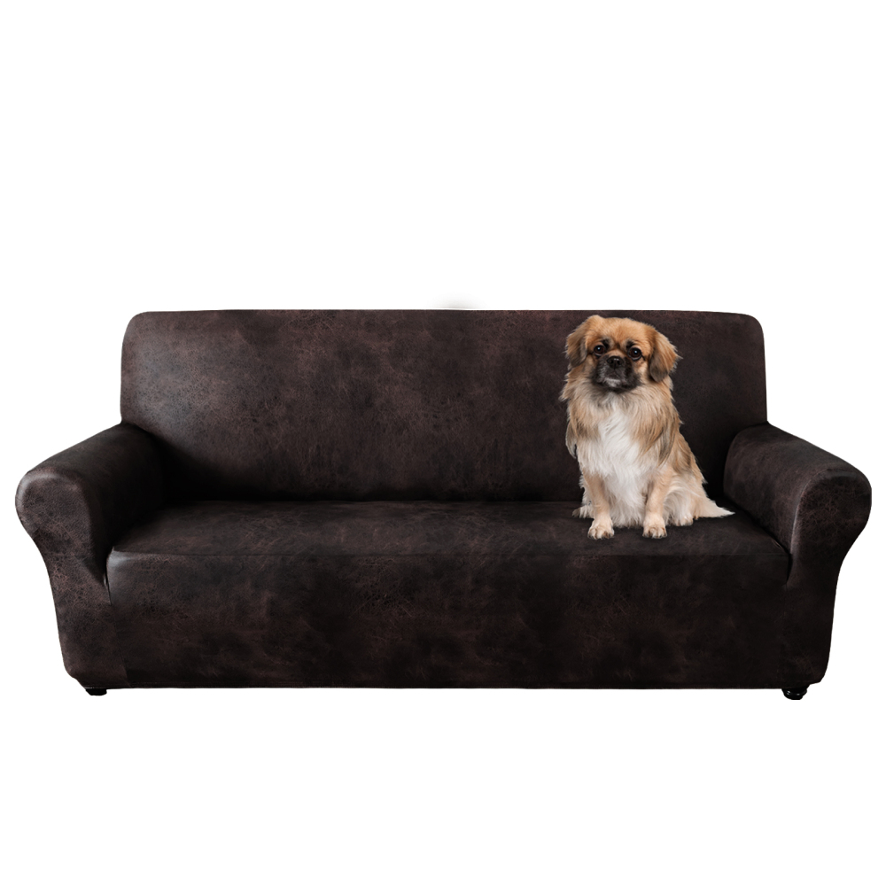 molasofa Loveseat Covers - Couch Cover for Leather Couches, Soft and Washable Loveseat Covers with Leather-Like Quality. Non-Pilling, Non-Slip 1-Piece Couch Cover for Pets and Kids (02 Navy)
