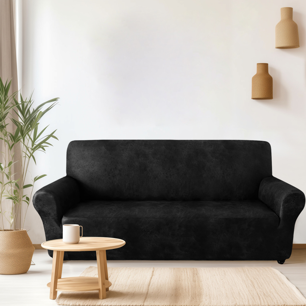 molasofa Loveseat Covers - Couch Cover for Leather Couches, Soft and Washable Loveseat Covers with Leather-Like Quality. Non-Pilling, Non-Slip 1-Piece Couch Cover for Pets and Kids (02 Navy)