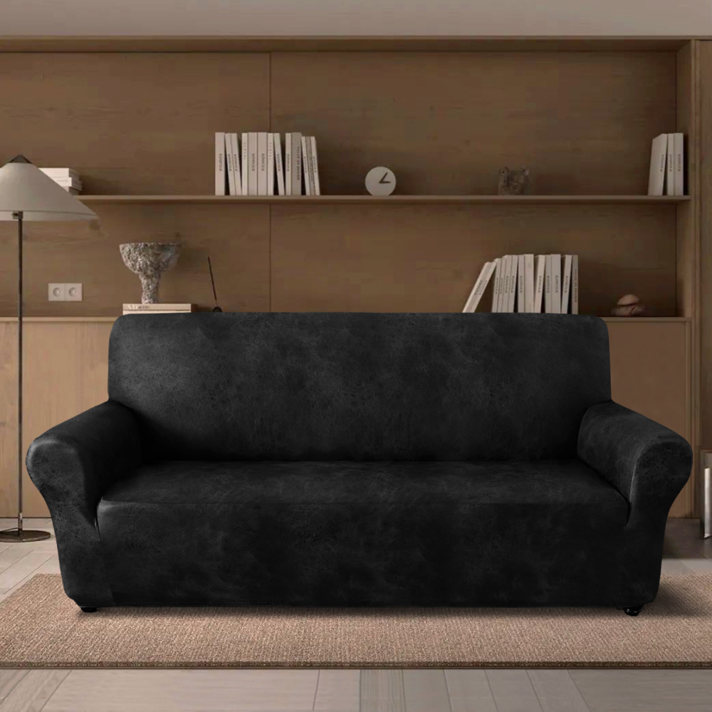 molasofa Loveseat Covers - Couch Cover for Leather Couches, Soft and Washable Loveseat Covers with Leather-Like Quality. Non-Pilling, Non-Slip 1-Piece Couch Cover for Pets and Kids (02 Navy)