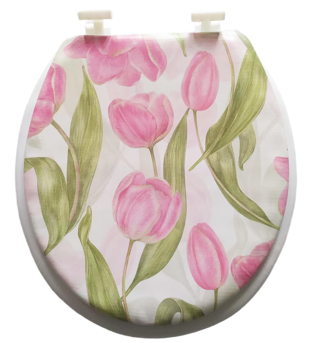 Tulipa Modern Design Floral Series Lightweight PVC Material Soft Padded Universal Bathroom Seat Cover,YIJIA NEW MATERIAL CO., LTD.,Tulipa Modern Design Floral Series Lightweight PVC Material Soft Padded Universal Bathroom Seat Cover
