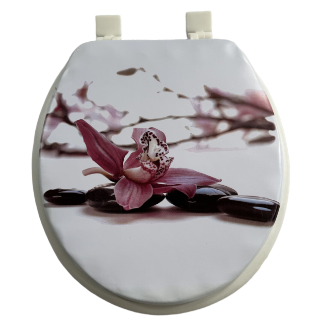 Tulipa Modern Design Floral Series Lightweight PVC Material Soft Padded Universal Bathroom Seat Cover,YIJIA NEW MATERIAL CO., LTD.,Tulipa Modern Design Floral Series Lightweight PVC Material Soft Padded Universal Bathroom Seat Cover