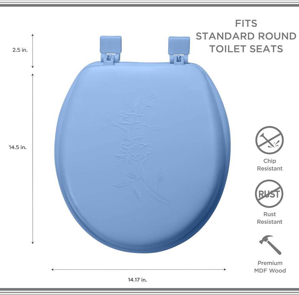 Soft Standard Vinyl Toilet Seat, Pink -17 Inch  Elongated 19" Solid Color Embroidery,YIJIA NEW MATERIAL CO., LTD.,Eco-Friendly Ecomonic 17" Comfortable Sponge Cushioned Soft Toilet Seat Bathroom Accessaries