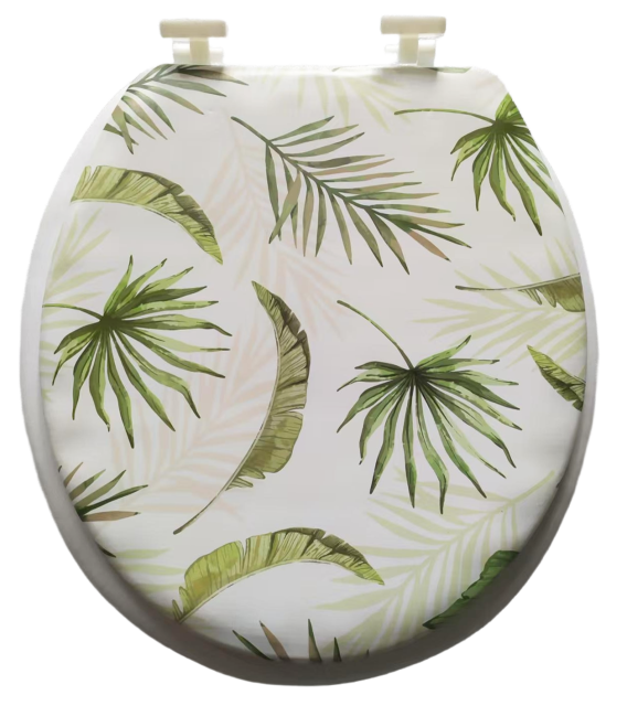 Tropical Tree Series US Standard Padded Toilet Seat Universal Cushioned Vinyl Washing Room Seat Cover,YIJIA NEW MATERIAL CO., LTD.,Smiling Face US Standard Padded Toilet Seat Universal Cushioned Vinyl Washing Room Seat Cover