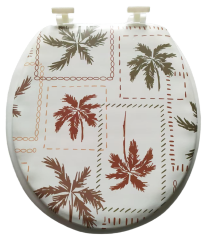 Tropical Tree Series US Standard Padded Toilet Seat Universal Cushioned Vinyl Washing Room Seat Cover,YIJIA NEW MATERIAL CO., LTD.,Smiling Face US Standard Padded Toilet Seat Universal Cushioned Vinyl Washing Room Seat Cover