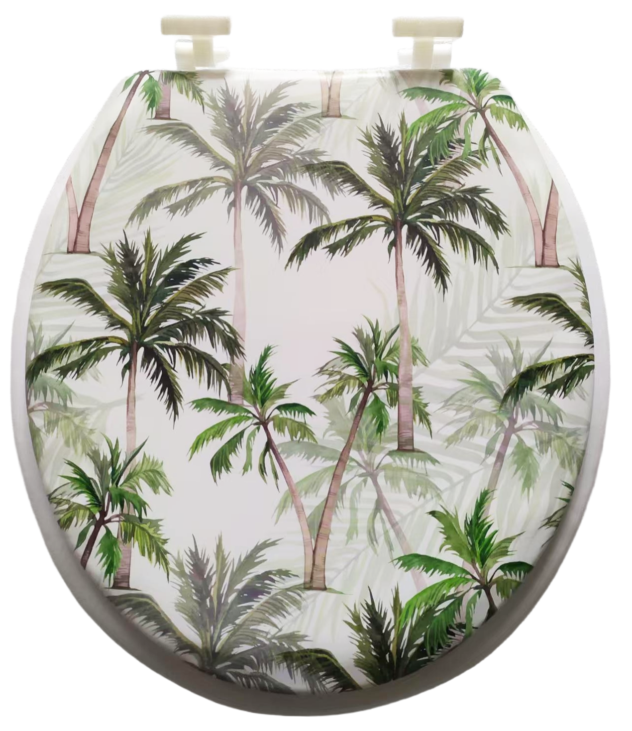 Tropical Tree Series US Standard Padded Toilet Seat Universal Cushioned Vinyl Washing Room Seat Cover,YIJIA NEW MATERIAL CO., LTD.,Smiling Face US Standard Padded Toilet Seat Universal Cushioned Vinyl Washing Room Seat Cover