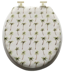 Tropical Tree Series US Standard Padded Toilet Seat Universal Cushioned Vinyl Washing Room Seat Cover,YIJIA NEW MATERIAL CO., LTD.,Smiling Face US Standard Padded Toilet Seat Universal Cushioned Vinyl Washing Room Seat Cover