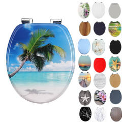 Bathroom Toilet Seat Double Soft Close Round MDF Toilet Lid with Slow-Closure Toilet Seats,YIJIA NEW MATERIAL CO., LTD.,Durable Soft Close Bathroom Decor Toilet Lid and Seat Modern Style Hinges Seat Cover