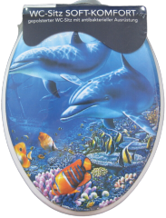 Whale Printed Elongated Soft Toilet Seat