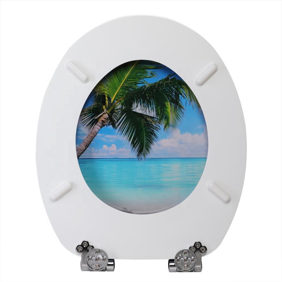 Bathroom Toilet Seat Double Soft Close Round MDF Toilet Lid with Slow-Closure Toilet Seats,YIJIA NEW MATERIAL CO., LTD.,Durable Soft Close Bathroom Decor Toilet Lid and Seat Modern Style Hinges Seat Cover