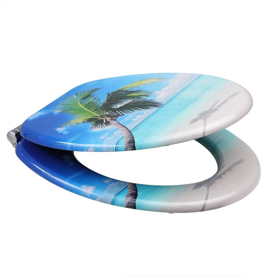 Bathroom Toilet Seat Double Soft Close Round MDF Toilet Lid with Slow-Closure Toilet Seats,YIJIA NEW MATERIAL CO., LTD.,Durable Soft Close Bathroom Decor Toilet Lid and Seat Modern Style Hinges Seat Cover