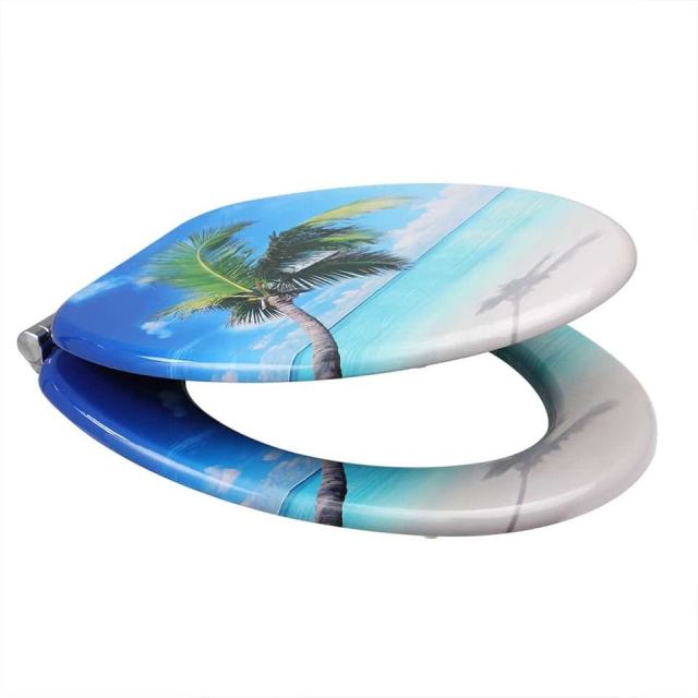Bathroom Toilet Seat Double Soft Close Round MDF Toilet Lid with Slow-Closure Toilet Seats,YIJIA NEW MATERIAL CO., LTD.,Durable Soft Close Bathroom Decor Toilet Lid and Seat Modern Style Hinges Seat Cover