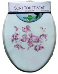 19 Inch Soft Vinyl Cover with Comfort Foam Cushioning - Fits All Elongated Size Fixtures,YIJIA NEW MATERIAL CO., LTD.,Premium 19" Soft Elongated Toilet Seat, PVC Leather, Memory Foam, Quick-Release Hinges