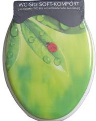 Leaf Printed Elongated Soft Toilet Seat