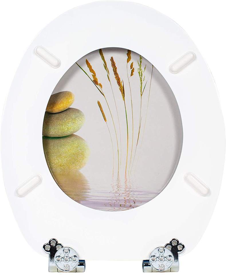 Mdf 18 Inch Colorful Printing Toilet Seat 19 inch Elongated,YIJIA NEW MATERIAL CO., LTD.,Modern Design Soft Close Toilet Cover Easy Installation MDF Bathroom Seat Made of Wood and MDF