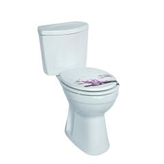 White Base Flower Customized Printed Wooden Toilet Seat With Pvc MDF,YIJIA NEW MATERIAL CO., LTD.,Heart Design Moulded Wood Toilet Cover, Sturdy Durable, Perfect for Home Bathroom Use