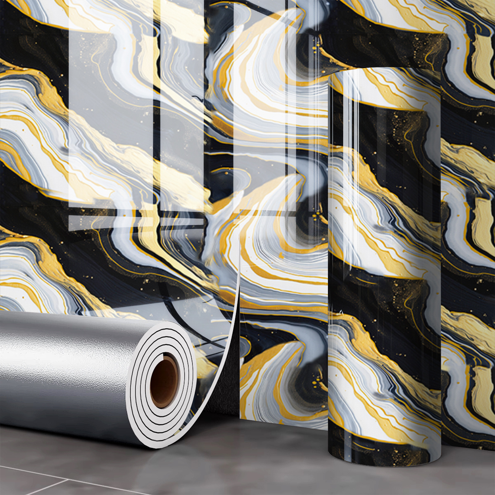 Gental Blue Gilding Self-Adhesive Marble Roll Wall Sticker – Peel and Stick Marble for Bedroom,YIJIA NEW MATERIAL CO., LTD.,Gental Blue Gilding Self-Adhesive Marble Roll Wall Sticker – Peel and Stick Marble for Bedroom