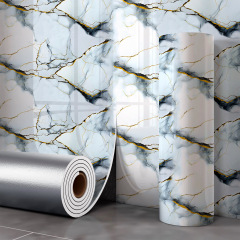 Gental Blue Gilding Self-Adhesive Marble Roll Wall Sticker – Peel and Stick Marble for Bedroom,YIJIA NEW MATERIAL CO., LTD.,Gental Blue Gilding Self-Adhesive Marble Roll Wall Sticker – Peel and Stick Marble for Bedroom