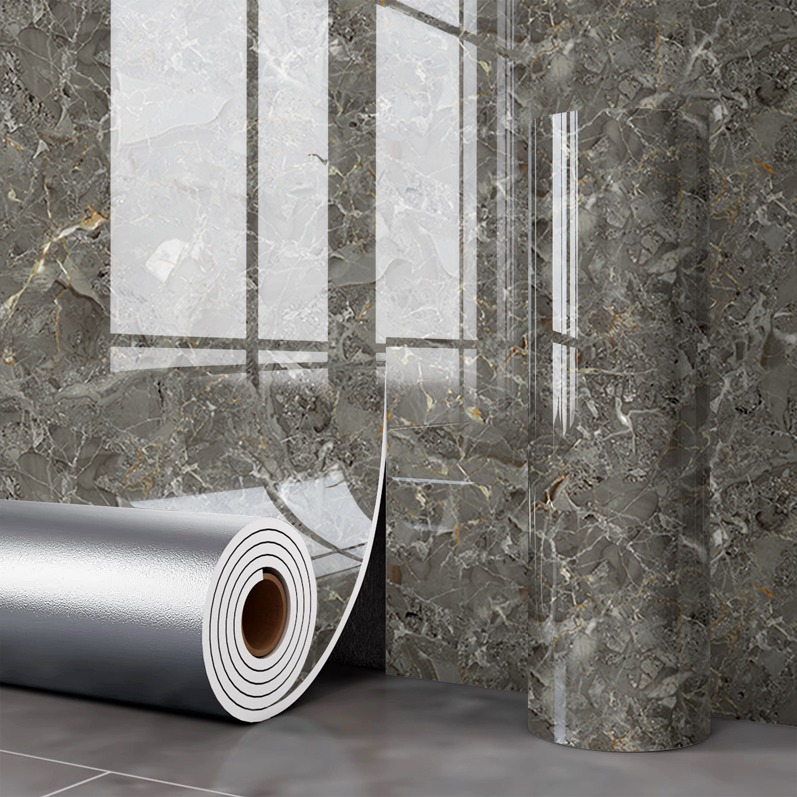 PVC Marble Wall Stickers Modern Waterproof Fireproof Soundproof 3D Panel Oil Pollution Prevention Environmentally Kitchen Hotel,YIJIA NEW MATERIAL CO., LTD.,PVC Marble Wall Stickers Modern Waterproof Fireproof Soundproof 3D Panel Oil Pollution Prevention Environmentally Kitchen Hotel