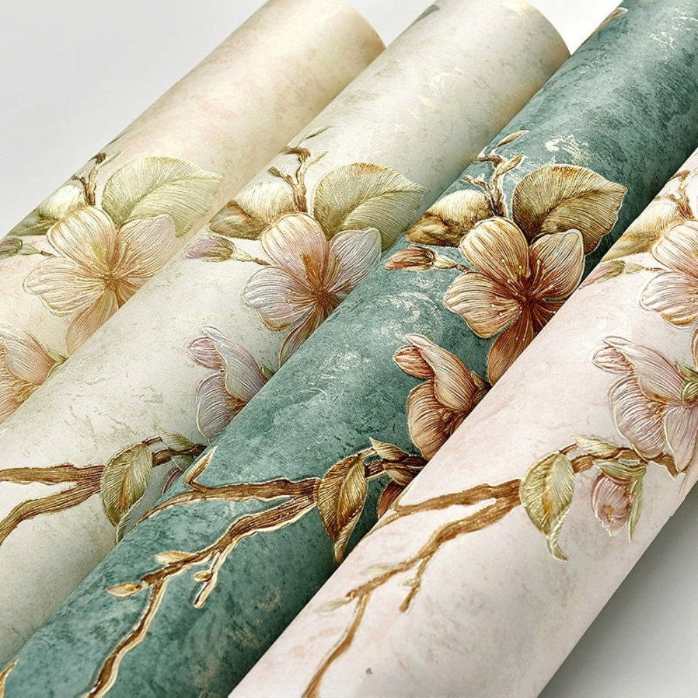 Eco-friendly Popular Embossed Garden Style Big Flower Bedroom Living Room Background Decoration Home Non Woven Wallpaper,YIJIA NEW MATERIAL CO., LTD.,Eco-friendly Popular Embossed Garden Style Big Flower Bedroom Living Room Background Decoration Home Non Woven Wallpaper