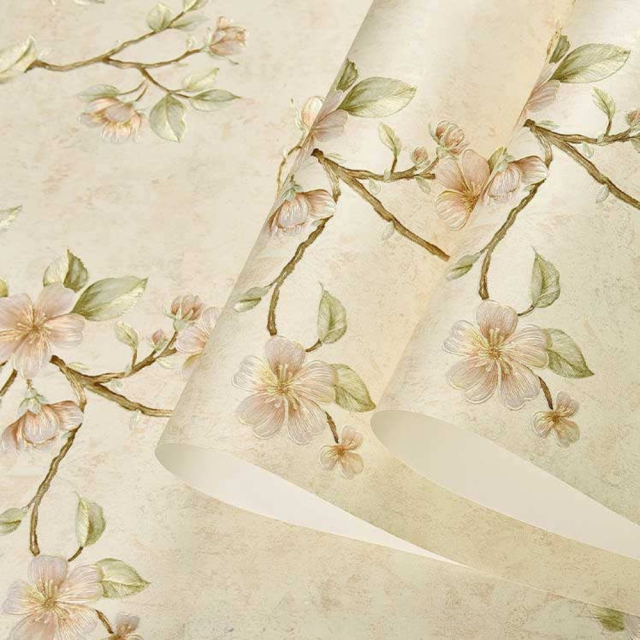 Retro American Style Fine Embossed Non Woven Wallpaper Retro American Country Style Bed Room Living Room Home Flower Wallpaper,YIJIA NEW MATERIAL CO., LTD.,Retro American Style Fine Embossed Non Woven Wallpaper Retro American Country Style Bed Room Living Room Home Flower Wallpaper