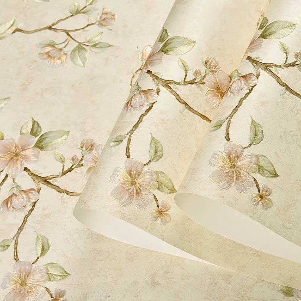 Retro American Style Fine Embossed Non Woven Wallpaper Retro American Country Style Bed Room Living Room Home Flower Wallpaper,YIJIA NEW MATERIAL CO., LTD.,Retro American Style Fine Embossed Non Woven Wallpaper Retro American Country Style Bed Room Living Room Home Flower Wallpaper