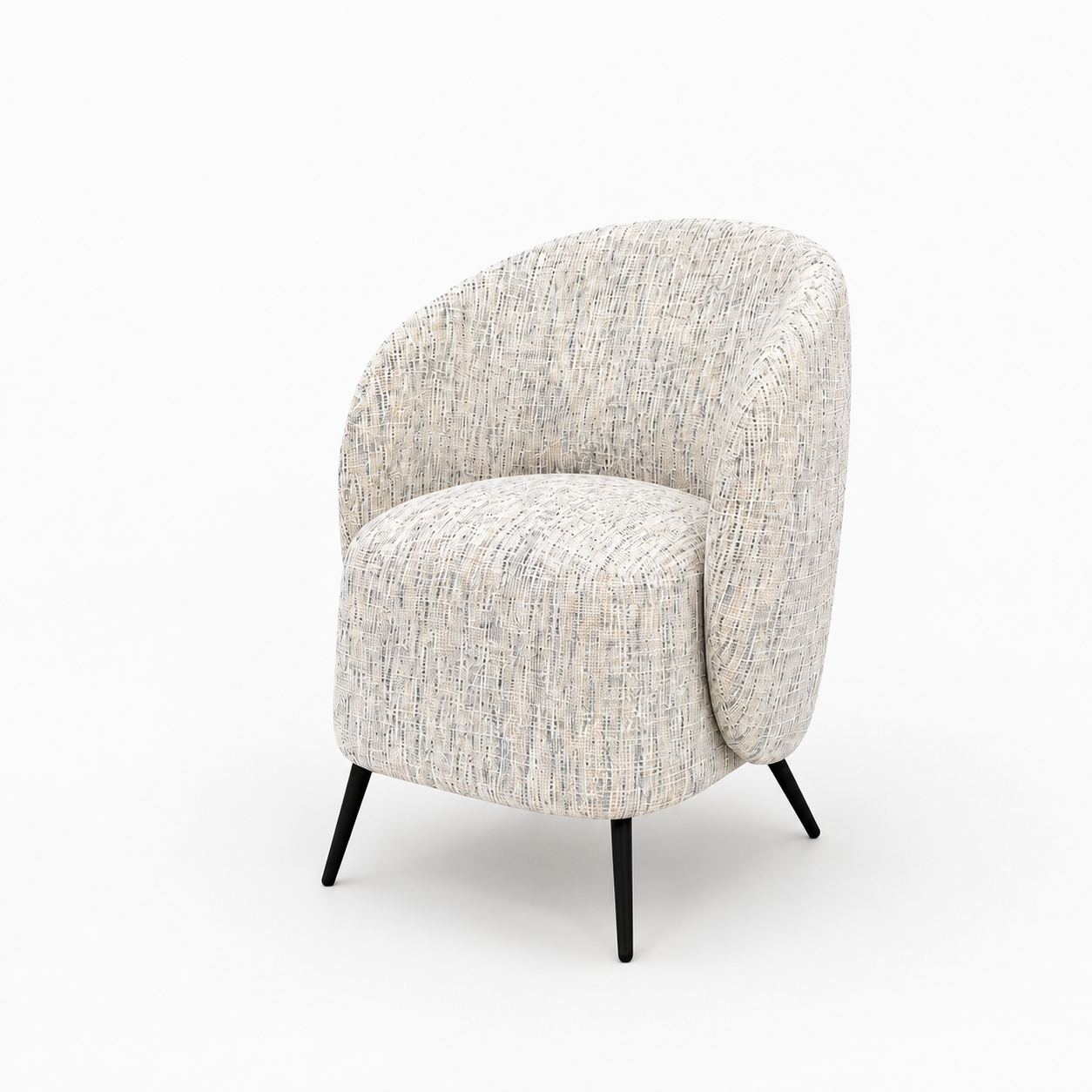 Moderner gelber Cocktailsessel mit Rundrücken und Metallbeinen | ComfPlus