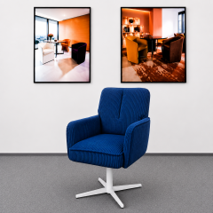 Fauteuil en velours côtelé rouge DC-4004 à piètement blanc | ComfPlus Furnishing
