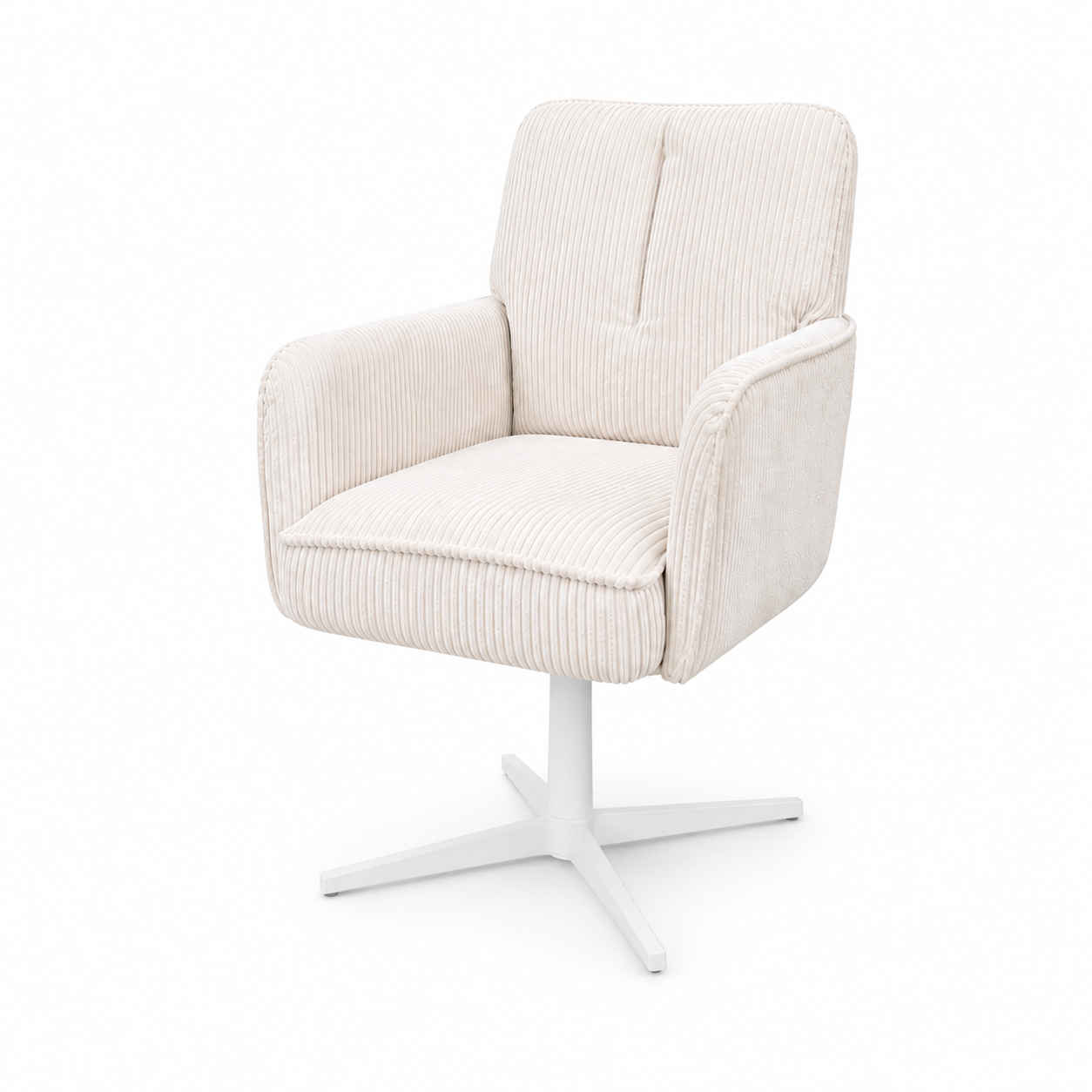 Fauteuil en velours côtelé rouge DC-4004 à piètement blanc | ComfPlus Furnishing