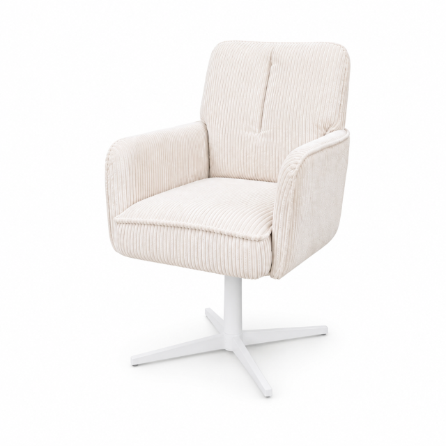 Fauteuil en velours côtelé rouge DC-4004 à piètement blanc | ComfPlus Furnishing
