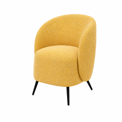 Moderner gelber Cocktailsessel mit Rundrücken und Metallbeinen | ComfPlus